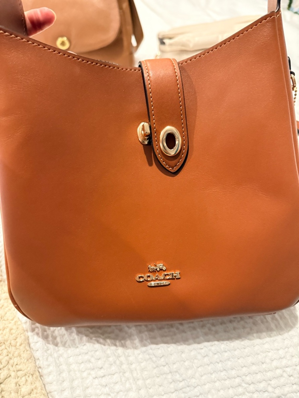 COACH Brown Leather Shoulder Bag - Hadley convertible crossbody - Picture 3 of 4